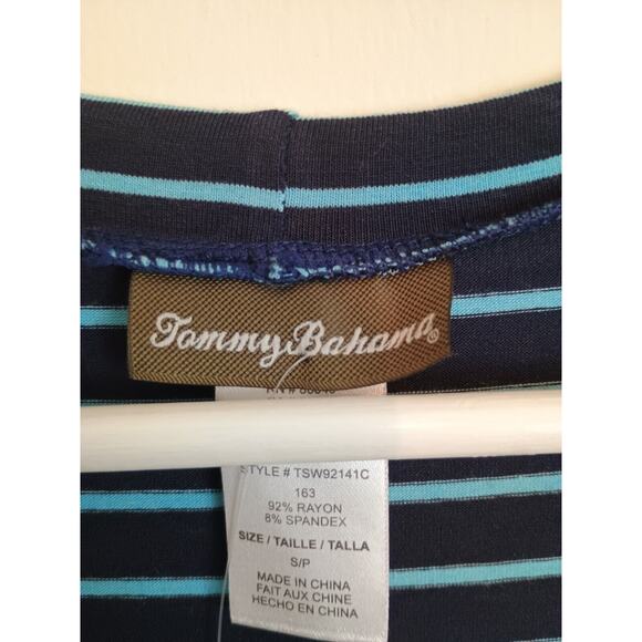 Tommy Bahama Dress Women Small Blue Striped Jersey T Shirt Casual Nautical Maxi - Picture 3 of 6